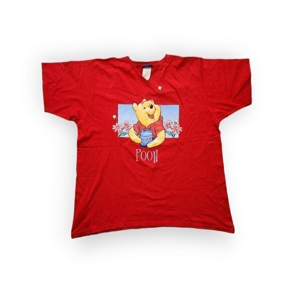 Vintage Winnie the Pooh Double Sided V Neck Disney T Shirt Womens 2X 22W / 24W - Picture 1 of 8